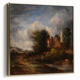 Rustic Realism Art Print of Countryside Cottage and Farm Landscape
