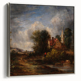 Rustic Realism Art Print of Countryside Cottage and Farm Landscape