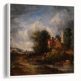Rustic Realism Art Print of Countryside Cottage and Farm Landscape
