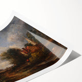 Rustic Realism Art Print of Countryside Cottage and Farm Landscape