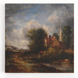 Rustic Realism Art Print of Countryside Cottage and Farm Landscape