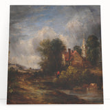 Rustic Realism Art Print of Countryside Cottage and Farm Landscape