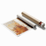 Extra large rolled print featuring a floral design in muted autumn colors.