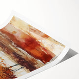 Extra large wall art featuring line art flowers in muted earth tones on a rolled print, ideal for large living room decor.