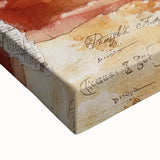 Close-up of a large black and white stretched canvas depicting a minimalist fall scene, ideal for kitchen wall art.