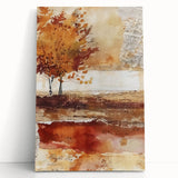 Large art depicting a black and white landscape painting on stretched canvas, ideal for bedroom wall decor.