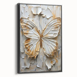 Textured Butterfly Living Room Wall Art - Modern Canvas Print