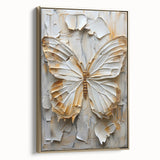 Textured Butterfly Living Room Wall Art - Modern Canvas Print