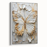 Textured Butterfly Living Room Wall Art - Modern Canvas Print