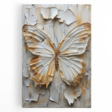 Textured Butterfly Living Room Wall Art - Modern Canvas Print