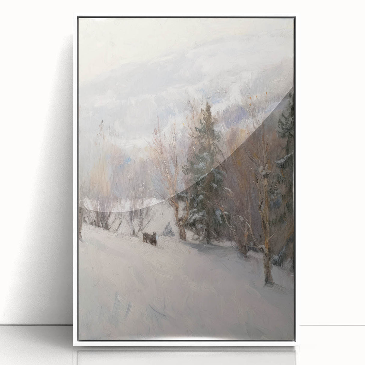 Framed acrylic artwork showcasing vibrant abstract florals in a white frame, ideal for modern decor. Perfect for enhancing living spaces with color and style.