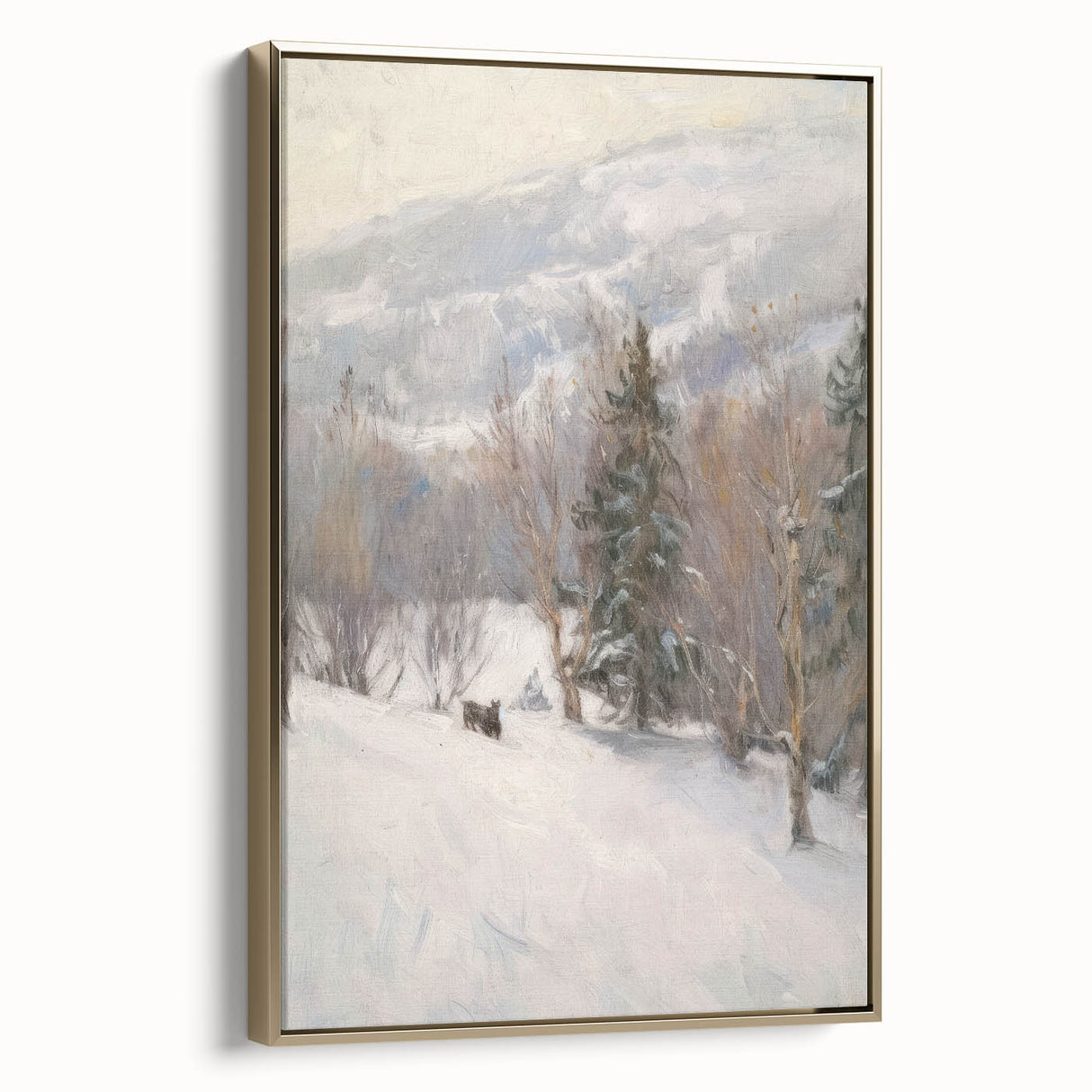 Framed canvas artwork showcasing abstract floral designs in vibrant colors, accented with a luxurious gold frame, perfect for enhancing modern decor.