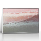 Framed acrylic artwork showcasing an abstract landscape in soothing blue and white tones, designed to enhance modern home decor and evoke tranquility.