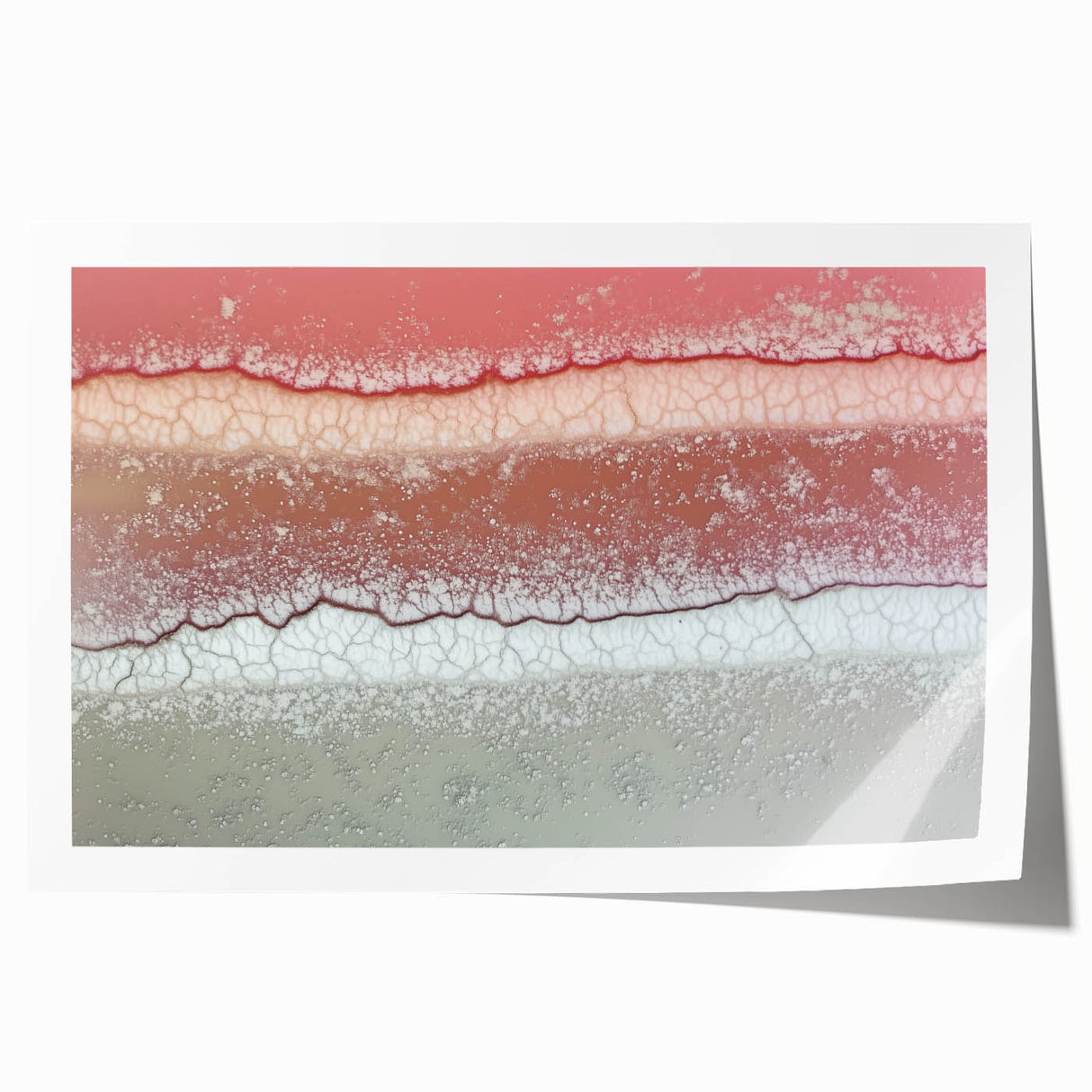 Abstract landscape art print showcasing vibrant colors and fluid shapes, beautifully rolled for display. Ideal for modern home decor or artistic inspiration.