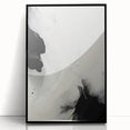 Framed minimalist abstract wall art design showcasing a sleek black acrylic front view, perfect for modern home decor. Ideal for enhancing contemporary interiors.