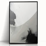 Framed minimalist abstract wall art design showcasing a sleek black acrylic front view, perfect for modern home decor. Ideal for enhancing contemporary interiors.