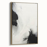 Minimalist abstract wall art framed canvas featuring gold accents, showcasing a side view with a sleek design that enhances modern decor aesthetics. Perfect for contemporary art lovers.