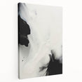 Abstract minimalist wall art in soft pastel colors displayed in a side view, featuring clean lines and geometric shapes on a stretched canvas, perfect for modern decor.