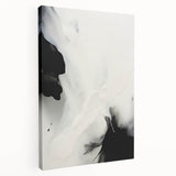 Abstract minimalist wall art in soft pastel colors displayed in a side view, featuring clean lines and geometric shapes on a stretched canvas, perfect for modern decor.