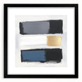 Minimalist Abstract Wall Art – Gray, Navy & Gold Brushstroke Canvas