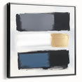Minimalist Abstract Wall Art – Gray, Navy & Gold Brushstroke Canvas
