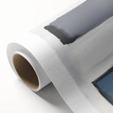 Minimalist Abstract Wall Art – Gray, Navy & Gold Brushstroke Canvas