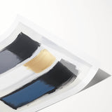 Minimalist Abstract Wall Art – Gray, Navy & Gold Brushstroke Canvas