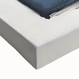 Minimalist Abstract Wall Art – Gray, Navy & Gold Brushstroke Canvas