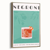 Framed canvas featuring a vintage poster art of a serene landscape, using a muted palette of black and gray.