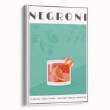 Extra large framed canvas featuring a vintage poster art of colorful food and drinks, ideal for living room decor.