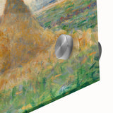 Impressionist Haystack Landscape Art - Seurat Inspired Farm Scene Print