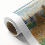 Impressionist Haystack Landscape Art - Seurat Inspired Farm Scene Print