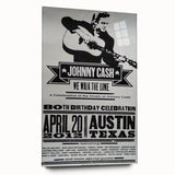 Johnny Cash Retro Wall Art Vintage Prints Black and White Poster