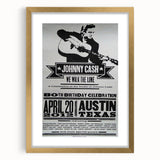 Johnny Cash Retro Wall Art Vintage Prints Black and White Poster