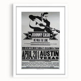 Johnny Cash Retro Wall Art Vintage Prints Black and White Poster