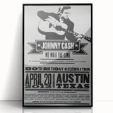 Johnny Cash Retro Wall Art Vintage Prints Black and White Poster