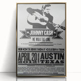 Johnny Cash Retro Wall Art Vintage Prints Black and White Poster