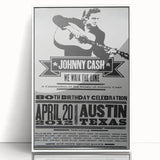 Johnny Cash Retro Wall Art Vintage Prints Black and White Poster