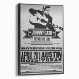 Johnny Cash Retro Wall Art Vintage Prints Black and White Poster