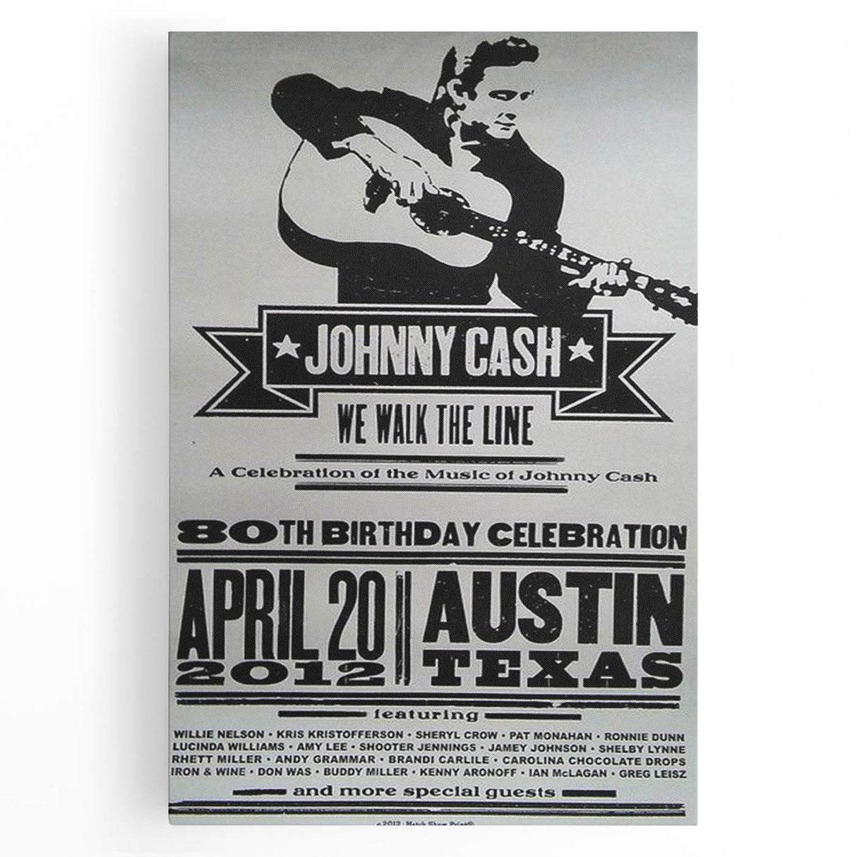Johnny Cash Retro Wall Art Vintage Prints Black and White Poster