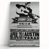 Johnny Cash Retro Wall Art Vintage Prints Black and White Poster