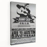 Johnny Cash Retro Wall Art Vintage Prints Black and White Poster