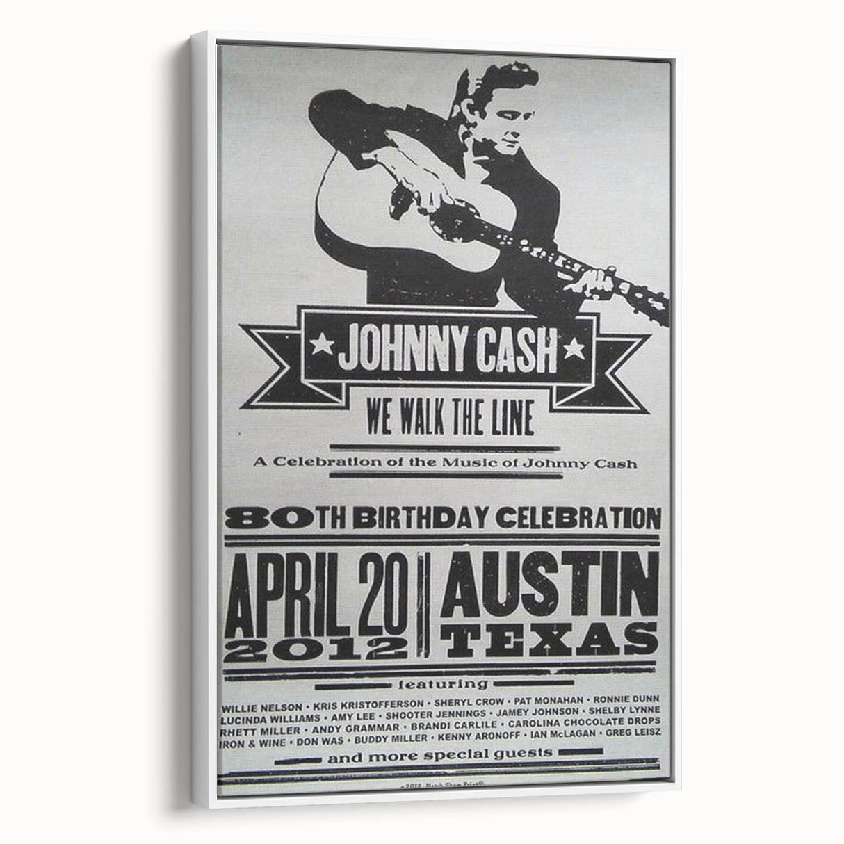 Johnny Cash Retro Wall Art Vintage Prints Black and White Poster