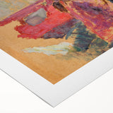 Intimate Realism Art Print of Woman by Lamp in Cozy Interior Setting