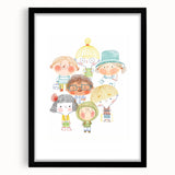 Whimsical Kids Group Wall Art - Girls Room & Playroom Decor