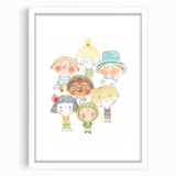Whimsical Kids Group Wall Art - Girls Room & Playroom Decor