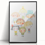 Whimsical Kids Group Wall Art - Girls Room & Playroom Decor