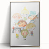 Whimsical Kids Group Wall Art - Girls Room & Playroom Decor