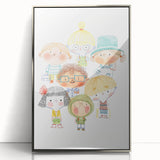Whimsical Kids Group Wall Art - Girls Room & Playroom Decor