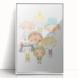 Whimsical Kids Group Wall Art - Girls Room & Playroom Decor